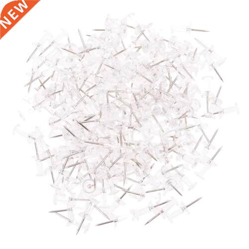 200 x Clear Push Pins Transparent Plastic