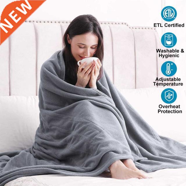 Electric Blanket 110V Grey Warm Heater Bed Thermostat Soft E