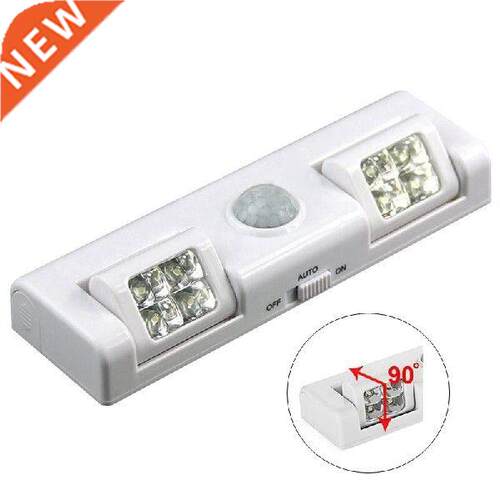 90 Degree 8 LED Under Cabinet Light PIR Motion Sensor Light