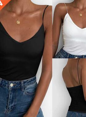 Satin Women Thin Wild Solid Camis Vest Women Tank Tops Femal