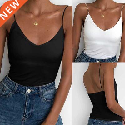 Satin Women Thin Wild Solid Camis Vest Women Tank Tops Femal