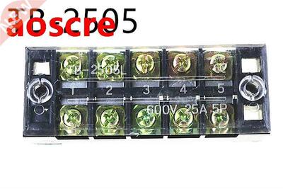 10Pcs TB-2505 600V 25A Dual Row 5 Position Terminal Blocks B