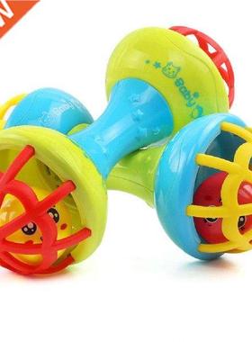 Multicolor Baby Teether Rattle Toy Grasping Gums Hand Bell