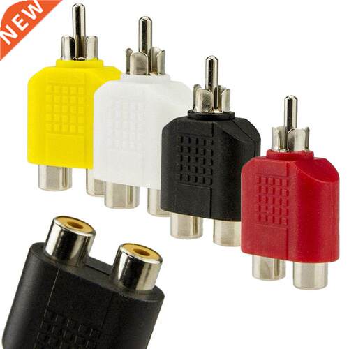 4Pcs RCA Y Splitter AV Audio Video Plug Converter 1-Male to