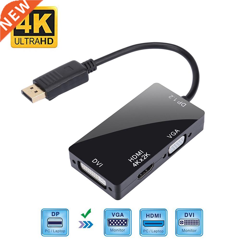 DisplayPort 1.2 to HDMI 4K DVI VGA 3 in 1 Multi Function Ca
