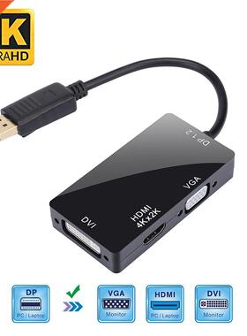 DisplayPort 1.2 to HDMI 4K DVI VGA 3 in 1 Multi Function Ca