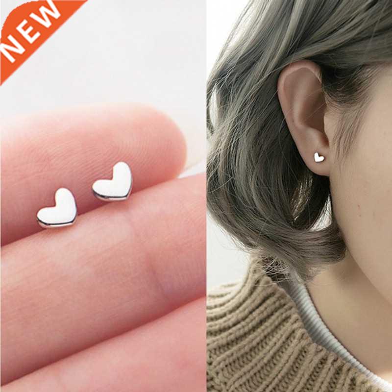 Love Heart Super Small Earrings Simple Compact Cute Student
