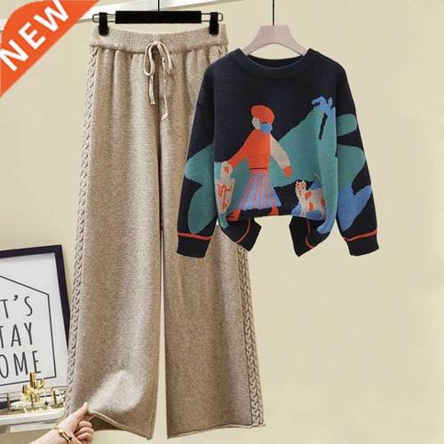 Women&mp;#39;s Knitted suit 2021 winter crtoon pictures Swet