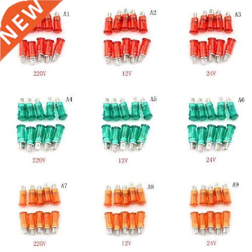 10pcs Guiding Signal Lamp Panel Mounting Neon Indicator Red
