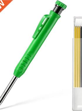 Solid Woodworking Pencil Set For Construction, 7 Refills Bui