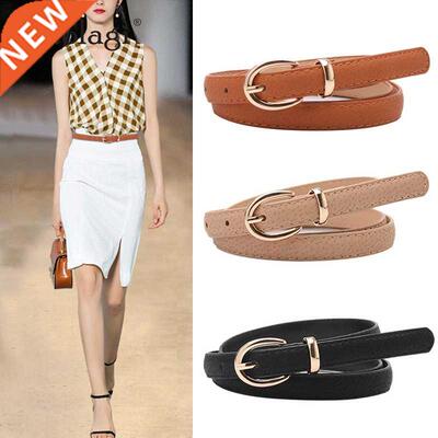 Thin Leather Female Belt Strap Black White Brown Women Belts