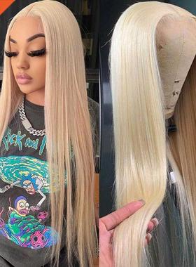 613 Honey blonde Straght Hd Transparent lace front wg huma