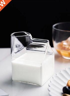 factory direct sale 350ml square milk glass milk box glass m