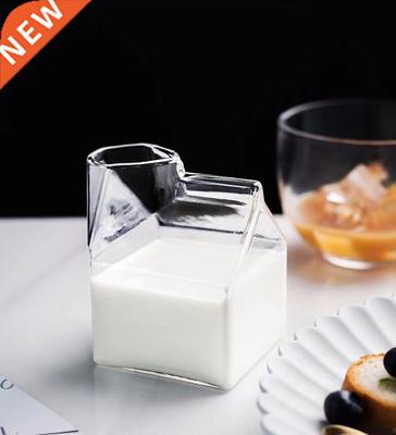factory direct sale 350ml square milk glass milk box glass m