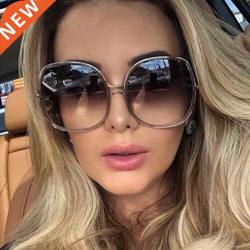 New Round Frame Sunglasses Women Retro Brand Designer Brown