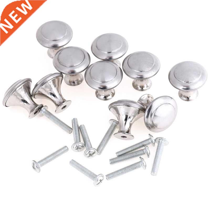 10pcs Round Cabinet Stainless Steel Drawer Knobs Cupboard