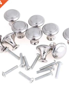 10pcs Round Cabinet Stainless Steel Drawer Knobs Cupboard