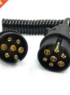 7 Pin Plastic Trailer Plug X2 w/curly extension Cable 1.5M M