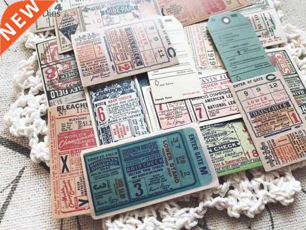 22Pcs/lot Vintage Bus Ticket Design Printed Vellu Paper St