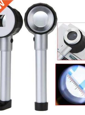 10X Handheld LED Optical Glass Magnifier with Scale Magnifyi