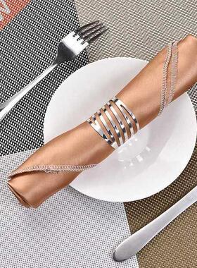 12pcs Back Pattern Wedding Napkin Rings Table Decoration Hol