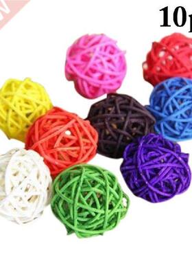 10pcs 3cm Colorful Rattan Balls Parrot Toys Bird