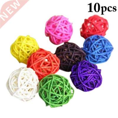 10pcs 3cm Colorful Rattan Balls Parrot Toys Bird