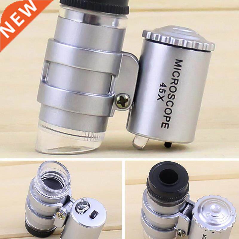 45x Handheld Mini Magnifying Glass 1Pcs LED Magnifier Glass