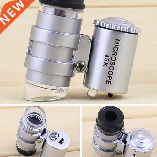 45x Handheld Mini Magnifying Glass 1Pcs LED Magnifier Glass