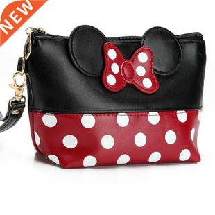 Travel Cosmetic Bag Cartoon Bow Makeup Case Women Zipper Han