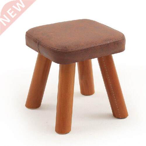 Small stool solid wood change shoe stool tea table fabric
