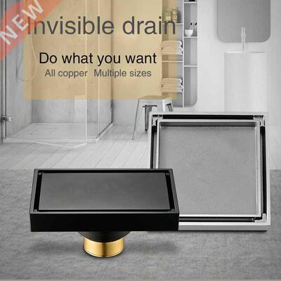 10x10cm Solid Brass Square Bathroom Shower Floor Drain Tile