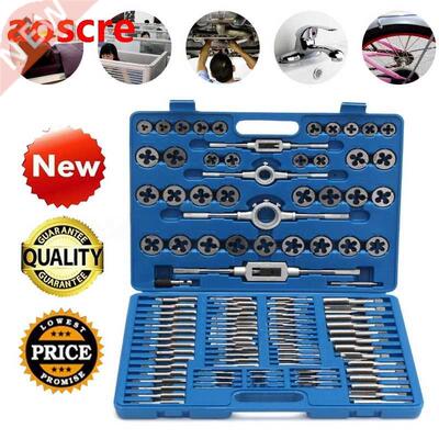 110pcs Metric Tap and Die Set Thread Cutting Edge Holder Rep