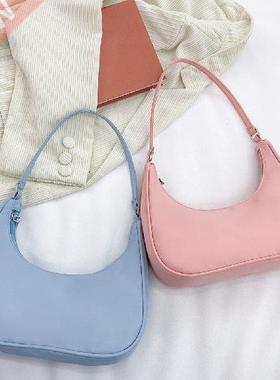 Solid Color Shoulder Bag Purse Women Underarm Hobos Bag