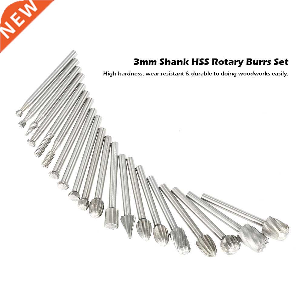 20PCS 3mm Shank HSS CNC Rotary Burrs Set File Milling