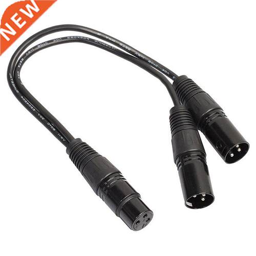 3 Pin XLR Female Jack to 2 Male Plug Y Splitter Cable Adapto
