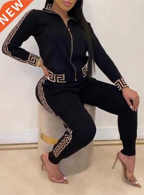 2021 Tracksuits Women Elegant Two-Pieces Suit Sets Female St