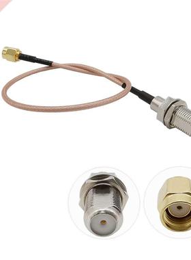 F Female Bulkhead to RP SMA Male RG16 Cable Pigtail RF Coax