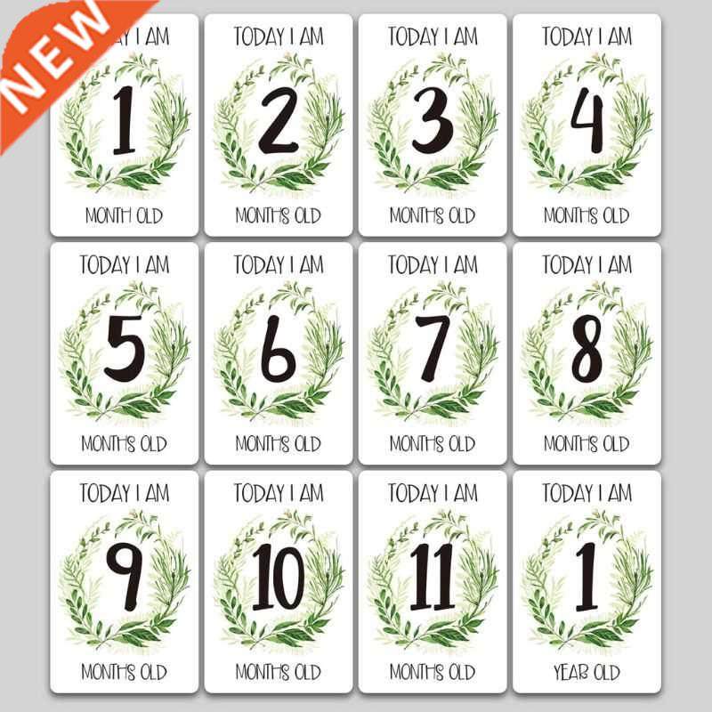 12 Sheet Milestone Photo Sharing Cards Gift Set Baby Age Car