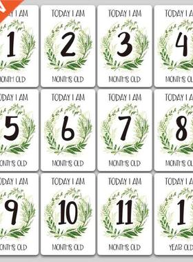 12 Sheet Milestone Photo Sharing Cards Gift Set Baby Age Car