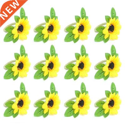 Handmade Napkin Rings Set Of 12, Sunflower Napkin Holders,