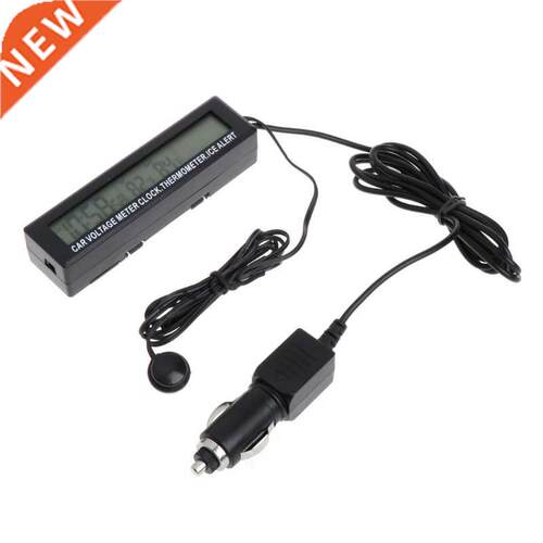 LCD Clock Car Voltmeter Thermometer Voltage Temprerature Mon