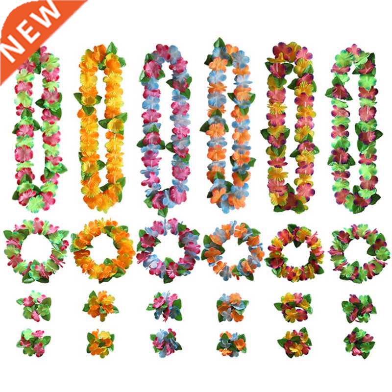 4pcs/Set Artificial Fancy Dress Hawaiian Flower Garland Wrea
