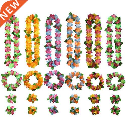 4pcs/Set Artificial Fancy Dress Hawaiian Flower Garland Wrea