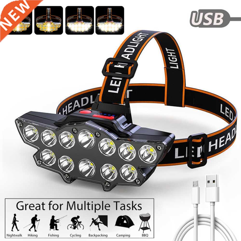 12LED Head-mounted Flashlight Headlight Outdoor Night