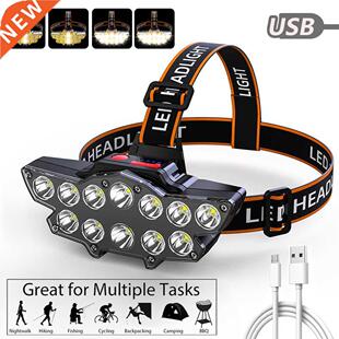 12LED Head-mounted Flashlight Headlight Outdoor Night