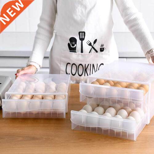 EggPlastic Box Transparent Dumpling Box Double Layer