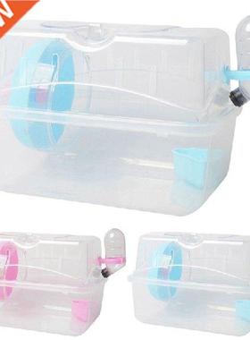 Hamster Cage Set Plastc Clear Small Anmal Habtat Hamster