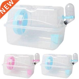 Hamster Cage Set Plastc Clear Small Anmal Habtat Hamster