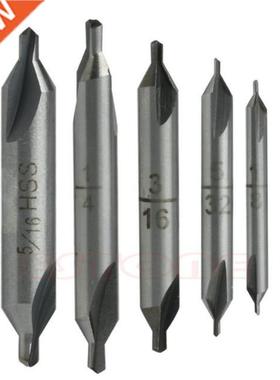 5 Pcs 60 Degrees HSS Center Spotting Drill Bits Combined Co
